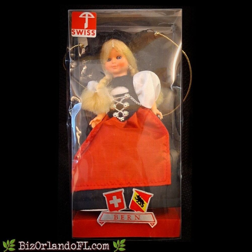 VINTAGE 8" Swiss Bern Souvenir Doll Traditional Costume Switzerland Folk (Boxed)